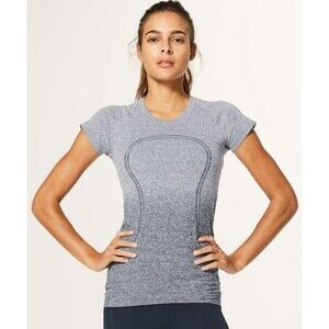 Lululemon Swiftly Tech Short Sleeve Crew White / Dark Cast Ombre Size 6